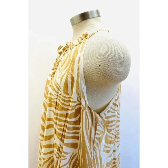 NWT NINE WEST Women Sleeveless Keyhole Full Length Lined Brown Maxi Dress Size L - Picture 5 of 11